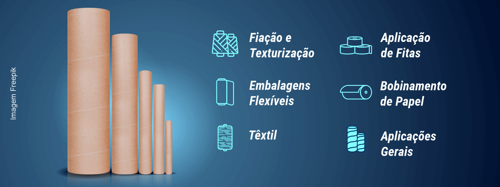 Tudos de papelão para bobinamento de embalagens plásticas e flexíveis
